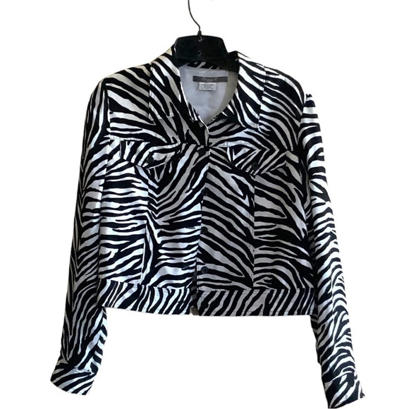 100% Silk PSmall MAGGY L Silk Zebra print jacket - Picture 1 of 11